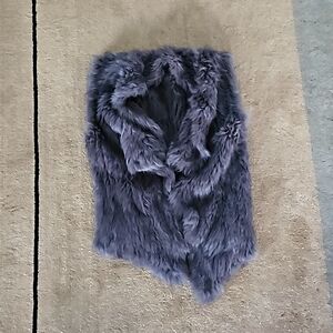 Fur top, waterfall lavender vest, jacket size 4